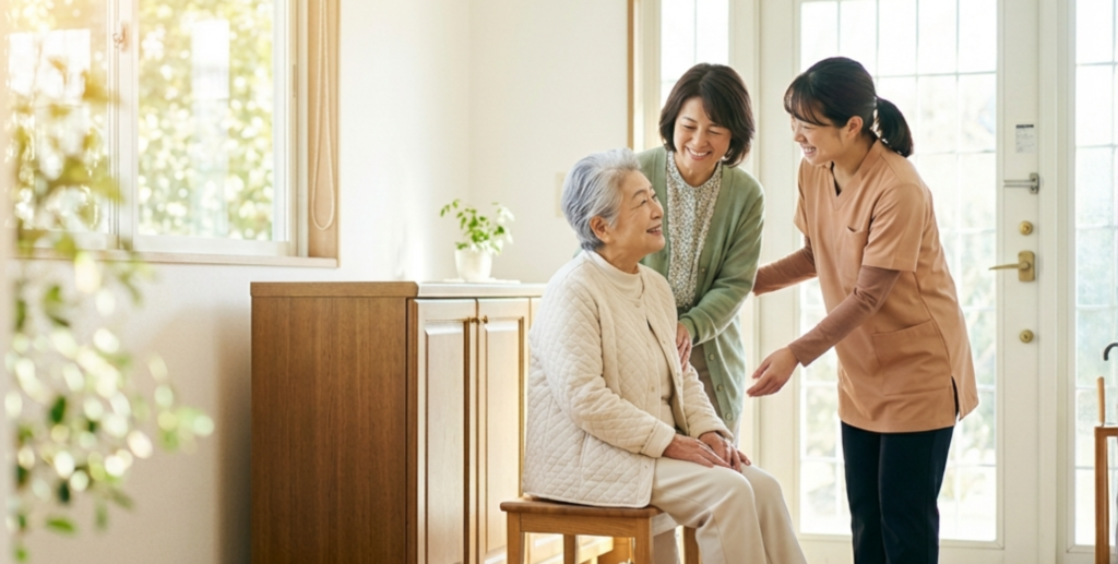 フリー介護士を交えて親子で楽しい時間